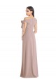 Off the Shoulder Tie Detail Maxi Formal Crepe Bridesmaid Dress / Prom Dress with Front Slit UK