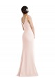 Skinny Strap Deep V-Neck Trumpet Formal Crepe Bridesmaid Dress / Prom Dress with Front Slit UK