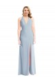 Plunge Neck Halter Backless Trumpet Bridesmaid Dress / Prom Dress with Front Slit UK