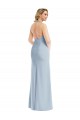 Plunge Neck Halter Backless Trumpet Bridesmaid Dress / Prom Dress with Front Slit UK