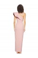 Full Length One Shoulder Formal Crepe Bridesmaid Dress / Prom Dress with Side Leg Split UK