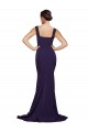 Square Neck Long Sweep Train Crepe Bridesmaid Dress / Prom Dress with Thick Straps UK