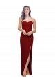 Straight Pencil Skirt Long Sweetheart Formal Crepe Bridesmaid Dress / Prom Dress with High Side Split UK