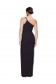 Long Floor Length Formal Crepe Bridesmaid Dress / Prom Dress with Side Split and One Strap UK