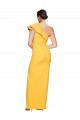 One Shoulder Floor Length Formal Crepe Bridesmaid Dress / Prom Dress with Thigh High Split UK