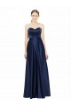 Floor Length Sweetheart Neckline Formal Stretch Satin Bridesmaid Dress with Belt UK