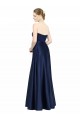 Floor Length Sweetheart Neckline Formal Stretch Satin Bridesmaid Dress with Belt UK