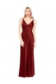 Full Length Long Formal Stretch Satin Slip Bridesmaid Dress / Prom Dress V-Back UK
