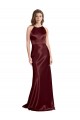 High Neck Halter Long Sleeveless Formal Stretch Satin Bridesmaid Dress / Prom Dress with Strappy Back UK