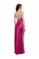 V-Neck Spaghetti Straps Slim Formal Stretch Satin Bridesmaid Dress / Prom Dress with Low Scoop Back UK