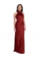 Backless Halter Long Formal Stretch Satin Bridesmaid Dress / Prom Dress UK