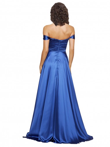 Ball Gown Off the Shoulder Sweetheart Formal Stretch Satin Bridesmaid Dress / Prom Dress UK