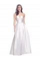 Full Length Strapless V-Cutout Formal Stretch Satin Bridesmaid Dress / Prom Dress UK
