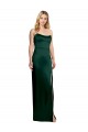 Scooped Strapless Neckline Stretech Satin Bridesmaid Dress / Prom Dress with Side Slit UK