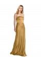 Sleek Strapless Long A-Line Formal Stretch Satin Bridesmaid Dress / Prom Dress UK
