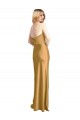 Sleek Strapless Long A-Line Formal Stretch Satin Bridesmaid Dress / Prom Dress UK