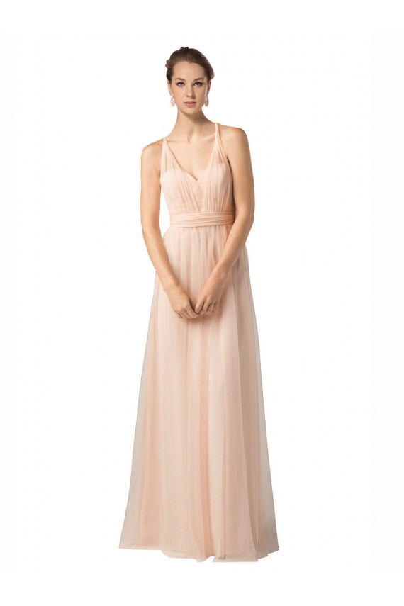 Sweetheart A-Line Tulle Bridesmaid Dress with Shirred Bodice UK