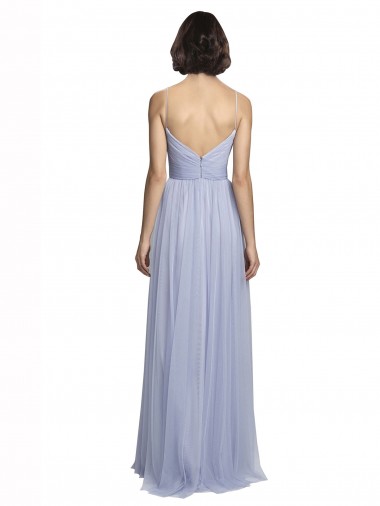 Spaghetti Strap Tulle Bridesmaids Dress with Ruched Bodice UK