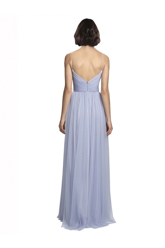 Spaghetti Strap Tulle Bridesmaids Dress with Ruched Bodice UK