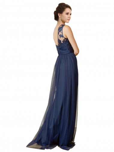 Sequined Floral Lace Sweetheart Tulle Bridesmaid Dress UK