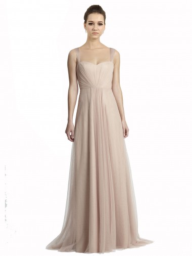 Sweetheart A-Line Tulle Draped Bridesmaid Dress UK