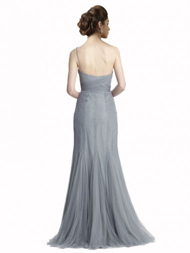 One Shoulder Tulle Fit and Flare Bridesmaid Dress UK