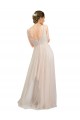 Scooped Neckline Long Tulle Bridesmaid Dress with Open Back UK