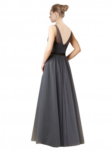 Sweetheart Long Tulle Bridesmaid Dress with Sash UK