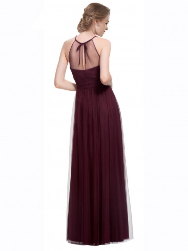 Full Length Soft Tulle Spaghetti Strap Bridesmaid Dress UK