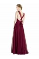 Long Sweetheart Tulle Bridesmaid Dress with Straps and Criss Cross Back UK