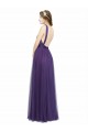 Twisted Straps Sweeheart Long Tulle Bridesmaid Dress Open Back UK