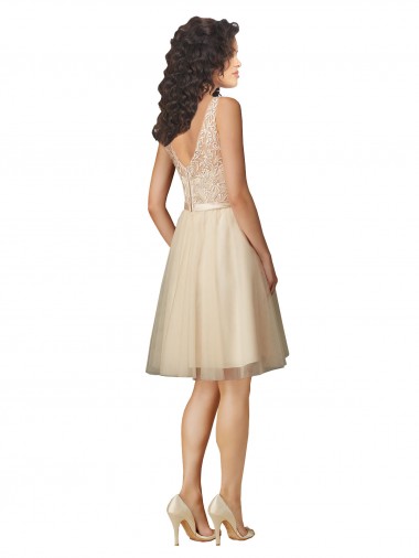 Tulle Bridesmaid Dress with Embroidery and Beading UK