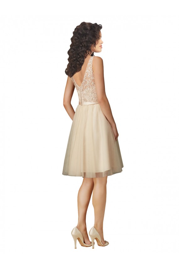 Tulle Bridesmaid Dress with Embroidery and Beading UK