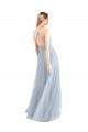 Halter Neckline Slim A-Line Tulle Bridesmaid Dress UK
