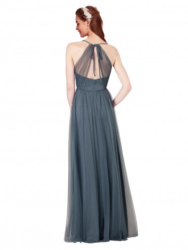 Beach-inspired Sweetheart Tulle Long Bridesmaid Dress UK