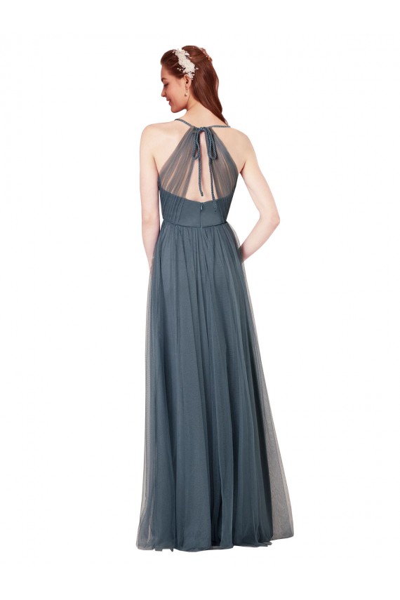 Beach-inspired Sweetheart Tulle Long Bridesmaid Dress UK