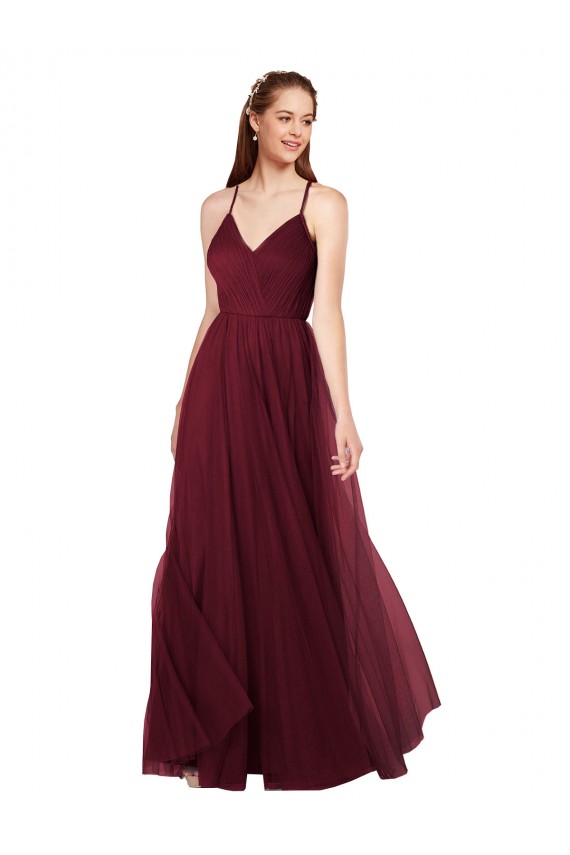 Beach-inspired Sweetheart Tulle Long Bridesmaid Dress UK