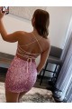 Spaghetti Straps Sleeveless Short Velvet Sequin Homecoming Dress / Prom Dress UK