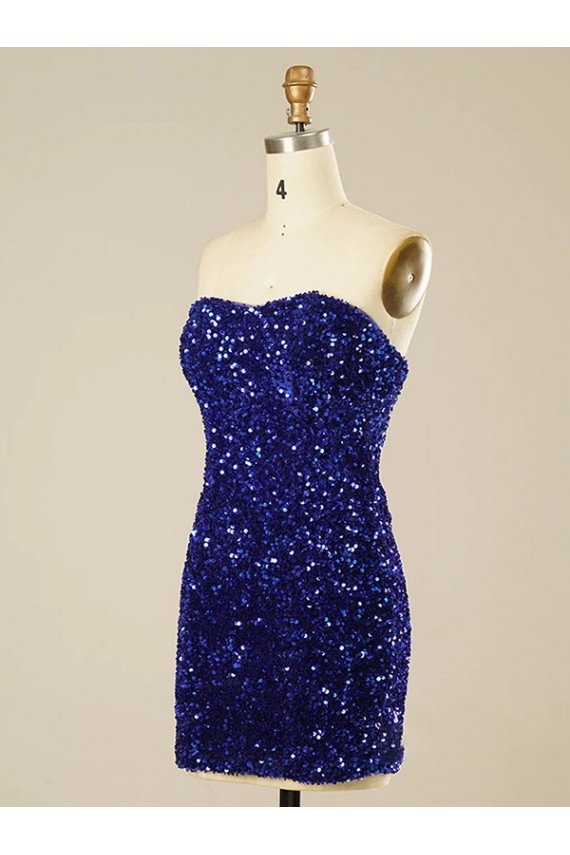 Short Sweetheart Velvet Sequin Homecoming Dress / Prom Dress UK