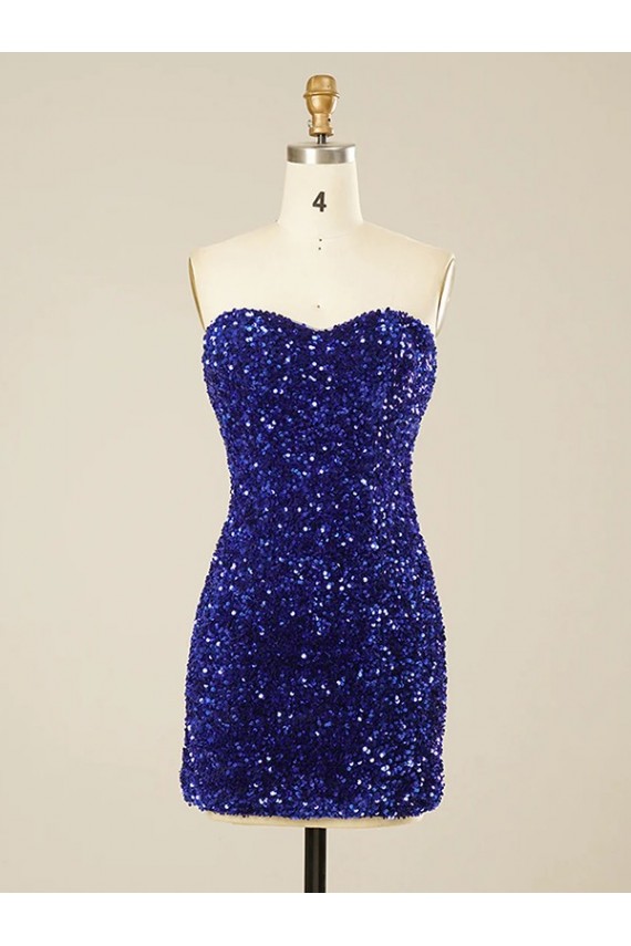 Short Sweetheart Velvet Sequin Homecoming Dress / Prom Dress UK