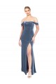Draped Sleeves Wide Scoop Neck Off the Shoulder Velvet Bridesmaid Dress / Prom Dress UK