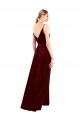 Faux Wrap V-Neck Sleek Long Formal Velvet Bridesmaid Dress / Prom Dress UK