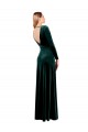Plunging V-Neckline Long Sleeves Open Back Velvet Bridesmaid Dress / Prom Dress UK