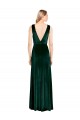 Daring Deep V-Neck Long Full Length Formal Velvet Bridesmaid Dress / Prom Dress UK