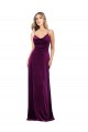 Draped Neckline Spaghetti Straps Formal Velvet Bridesmaid Dress / Prom Dress UK