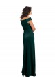 Floor Length Cap Sleeves Long Formal Velvet Bridesmaid Dress / Prom Dress with High Side Slit UK