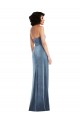 Strapless Formal Velvet Maxi Bridesmaid Dress / Prom Dress with Draped Skirt UK