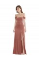 Off the Shoulder Flounce Sleeve Velvet Maxi Bridesmaid Dress / Prom Dress UK