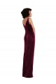Draped Skirt Faux Wrap Velvet Maxi Bridesmaid Dress / Prom Dress UK