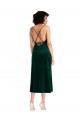 Midi Length Cowl Neck Formal Velvet Short Cocktail Slip Bridesmaid Dress / Prom Dress UK